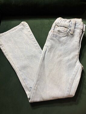 Old Navy Kids Light Wash Floral Flare Jeans